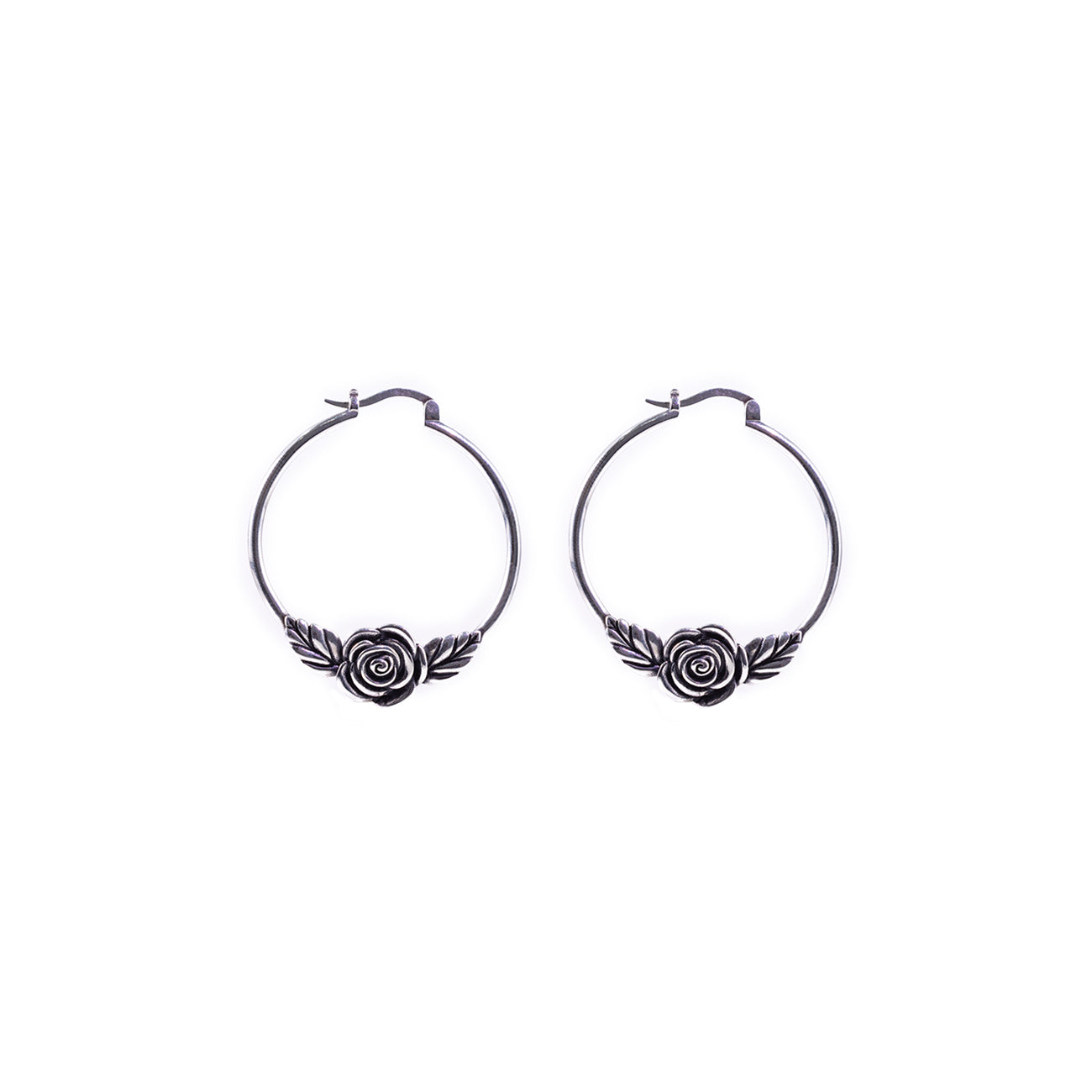 Rose Hoop Earrings