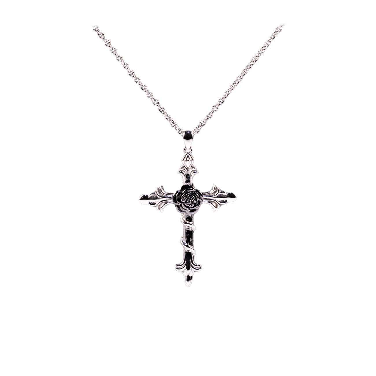 Rose Cross Necklace