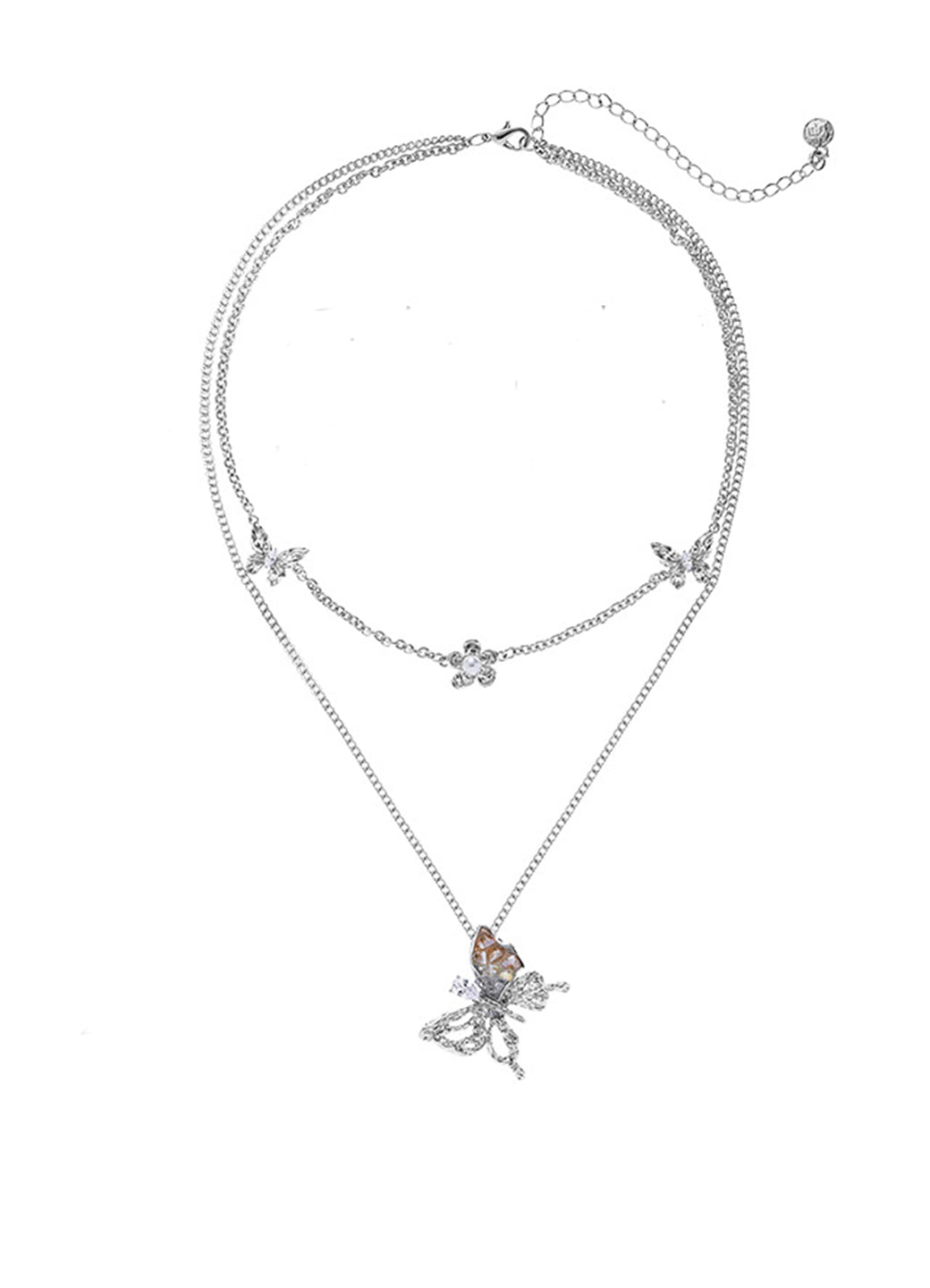 Orange Gradient Butterfly Necklace
