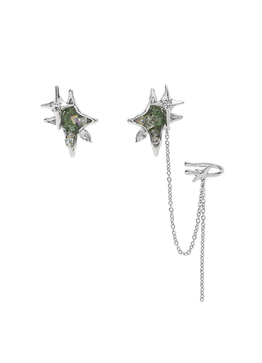 Green Star Earrings