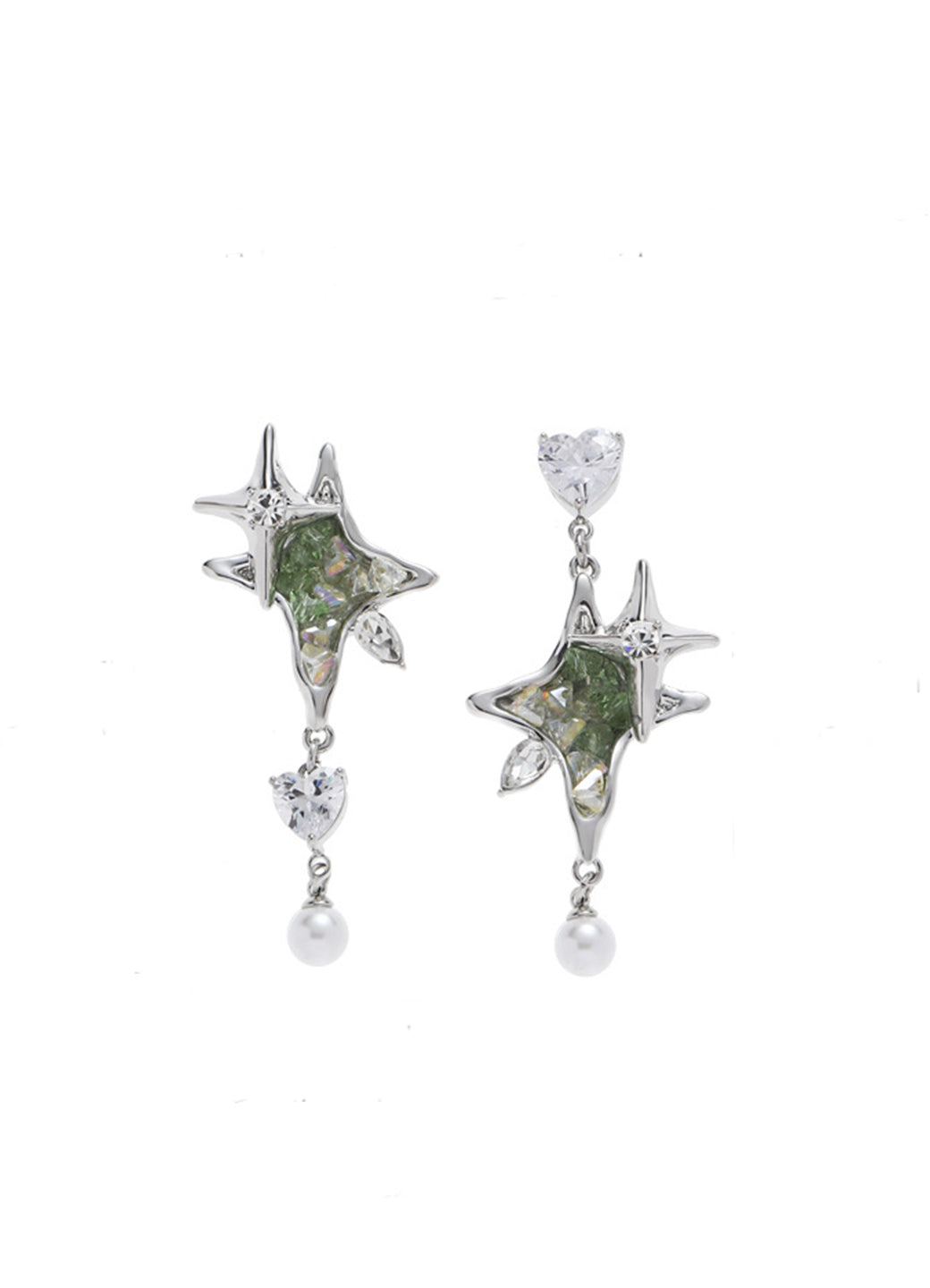 Green Star Earrings