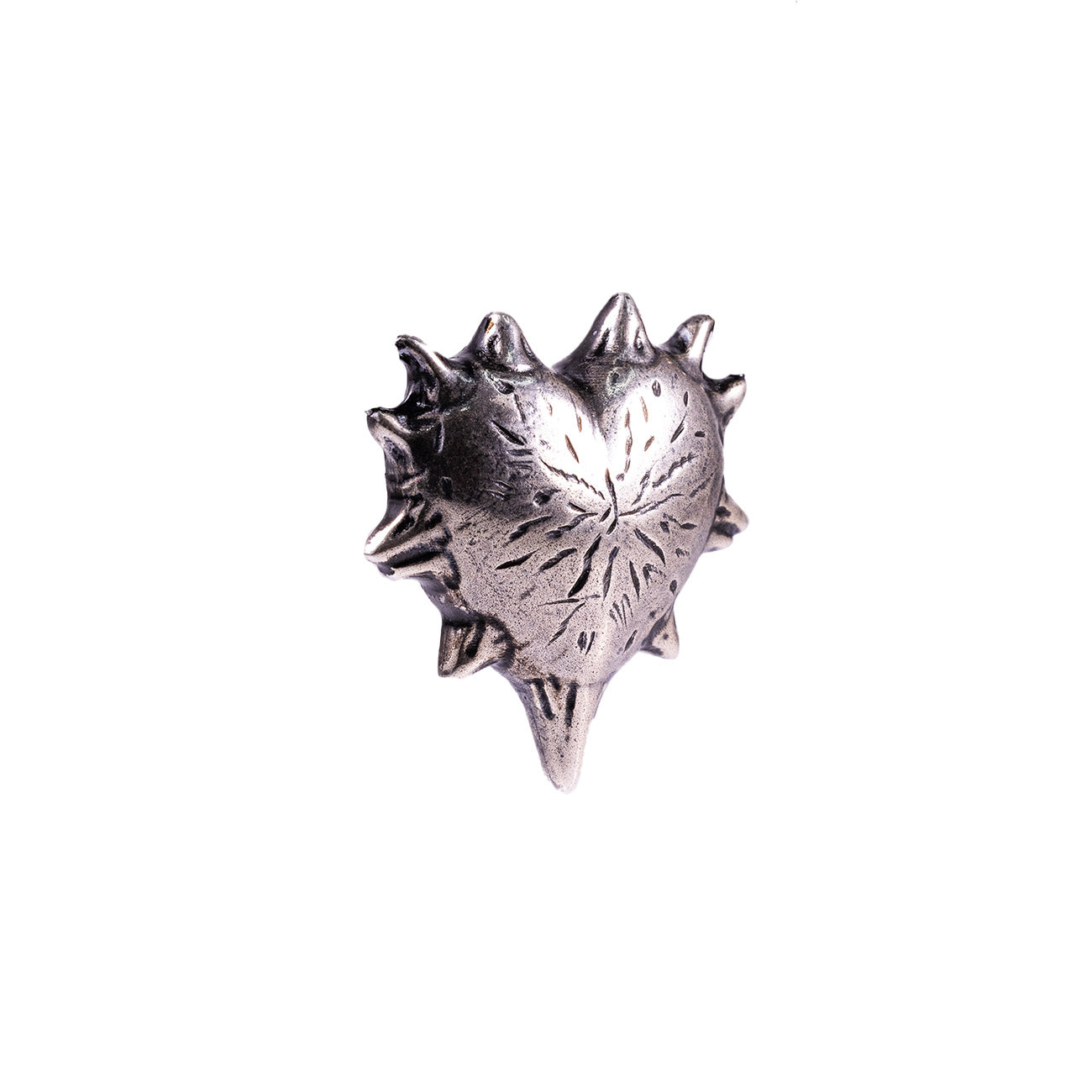 Edgy Silver Heart Necklace