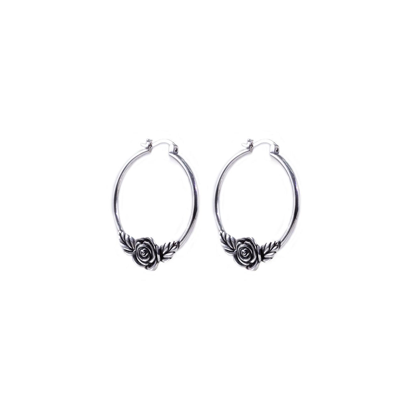 Rose Hoop Earrings