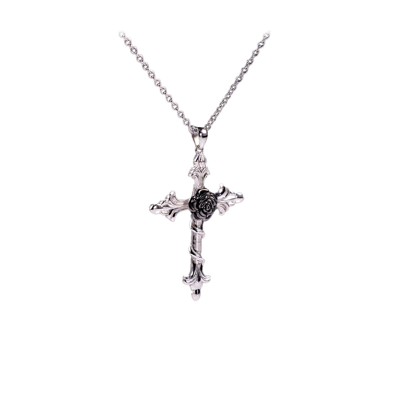Rose Cross Necklace