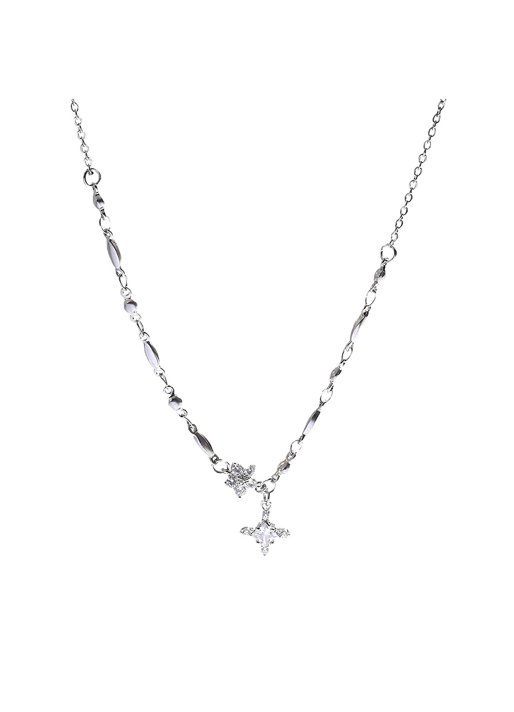 Cross Zirconia Snowflake Necklace