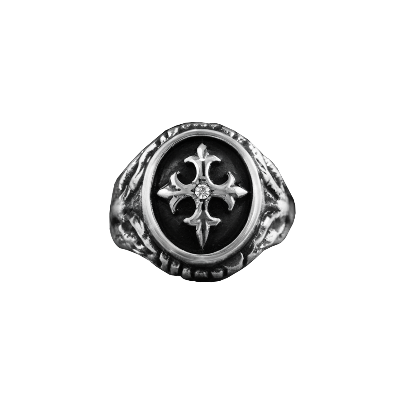 Fleur De Lis Cross Ring