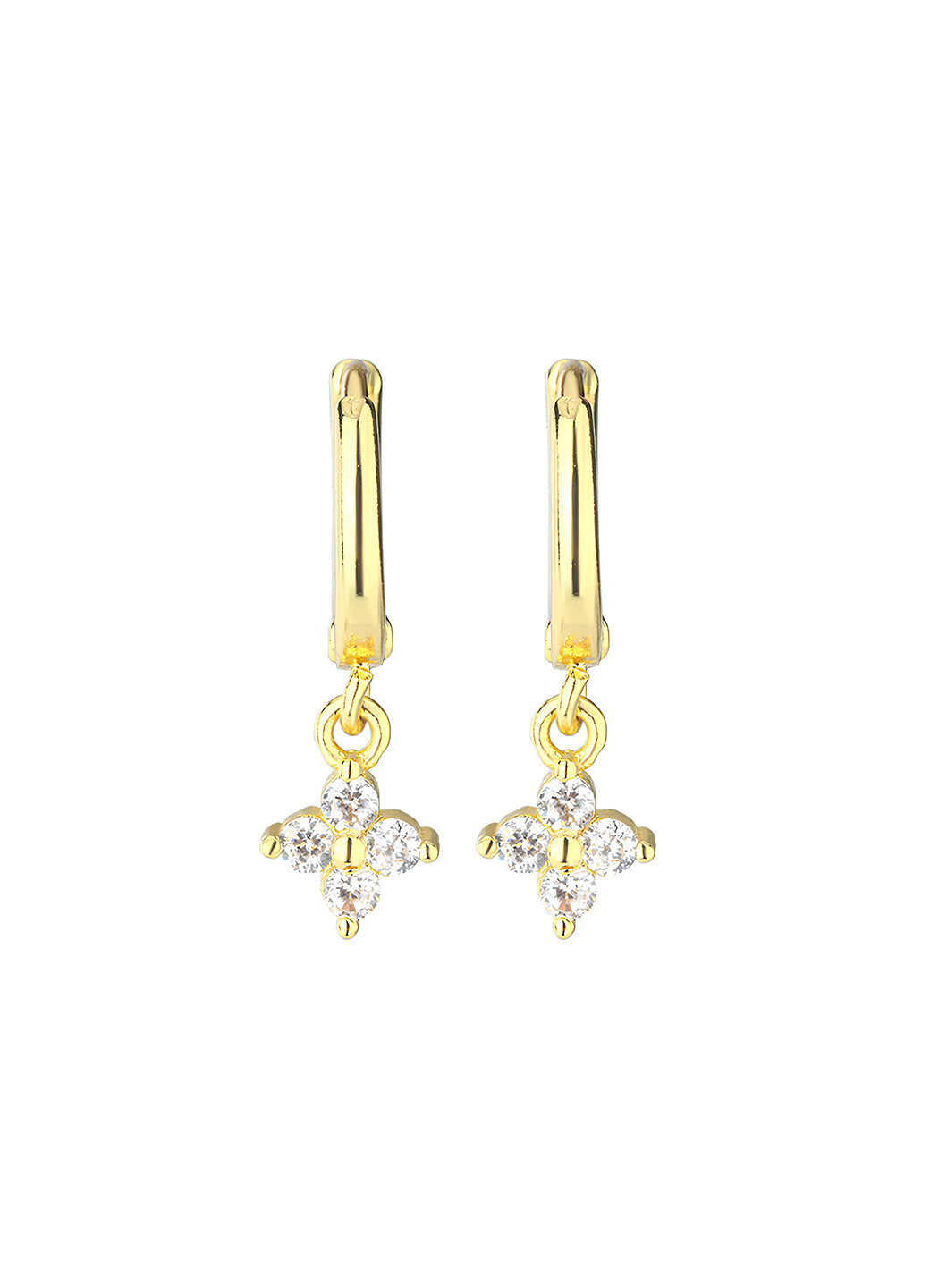 Four - leaf Clover Zircon Earrings