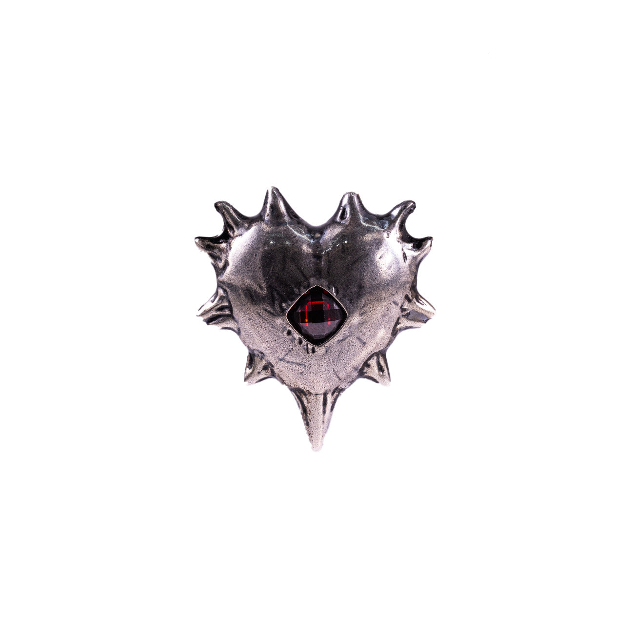 Edgy Silver Heart Necklace