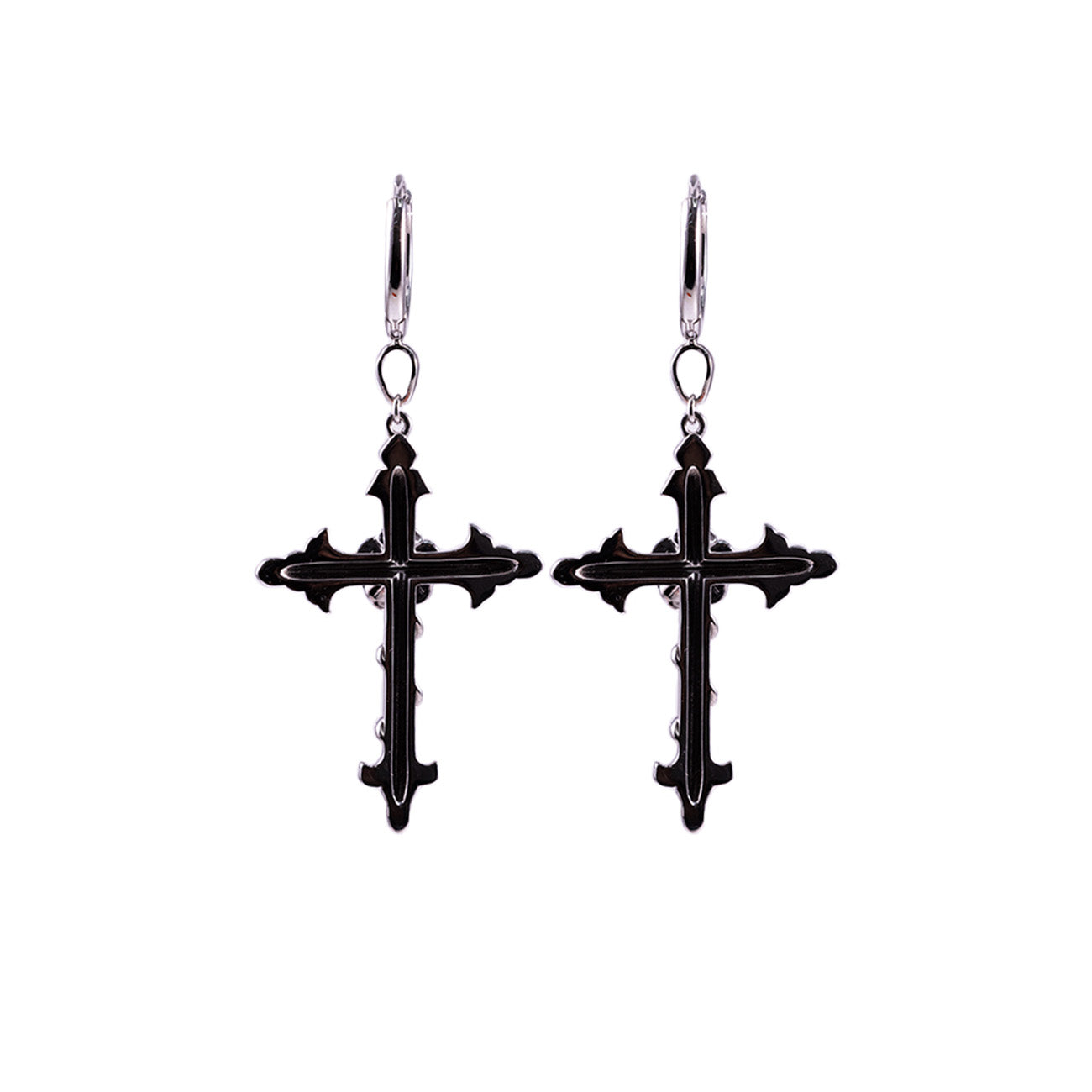 Rose Cross Earrings