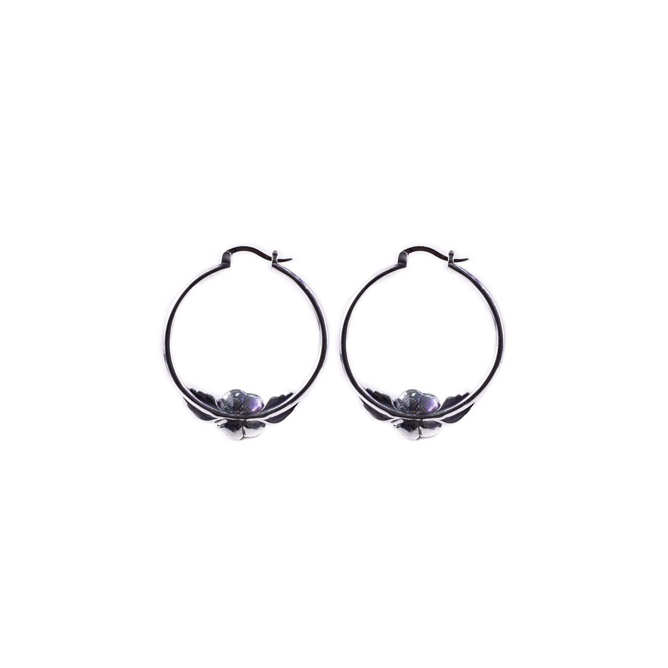 Rose Hoop Earrings