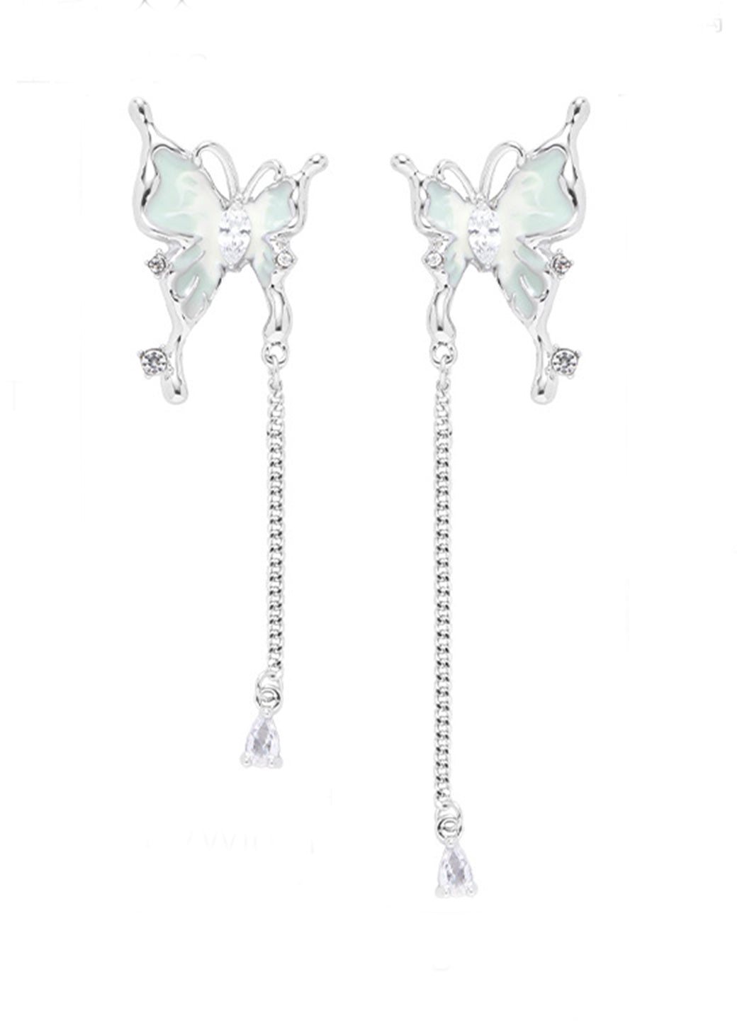 Mint Green Butterfly Earrings
