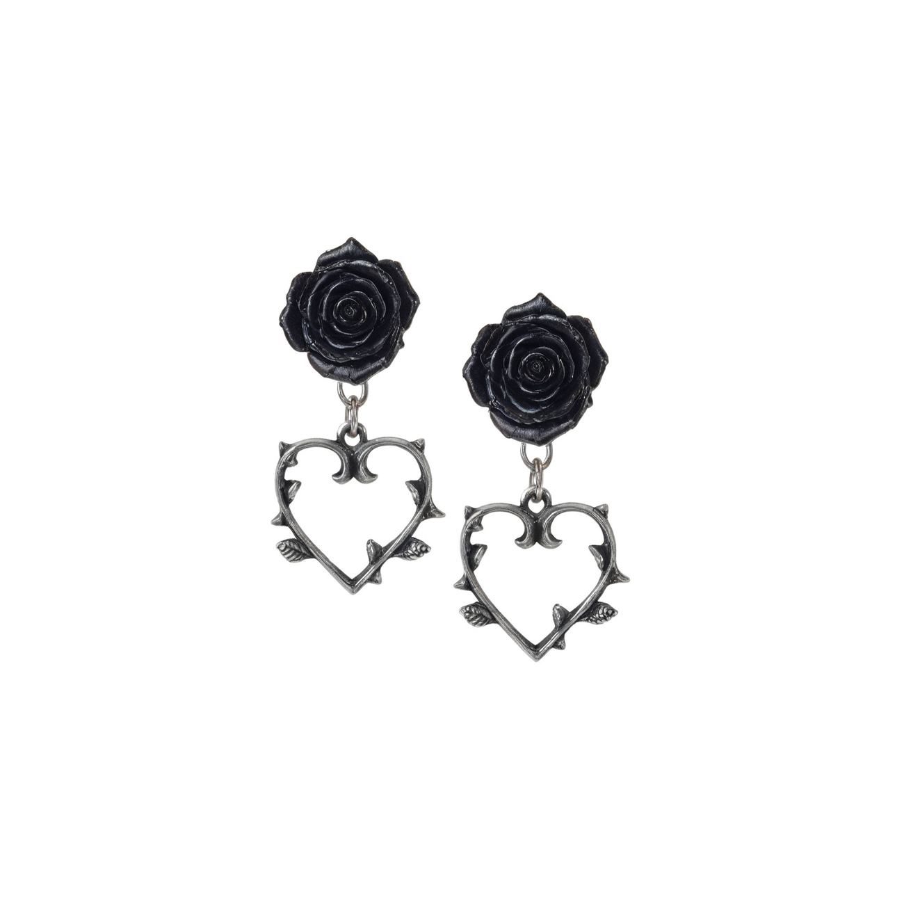 Rose Heart Earrings