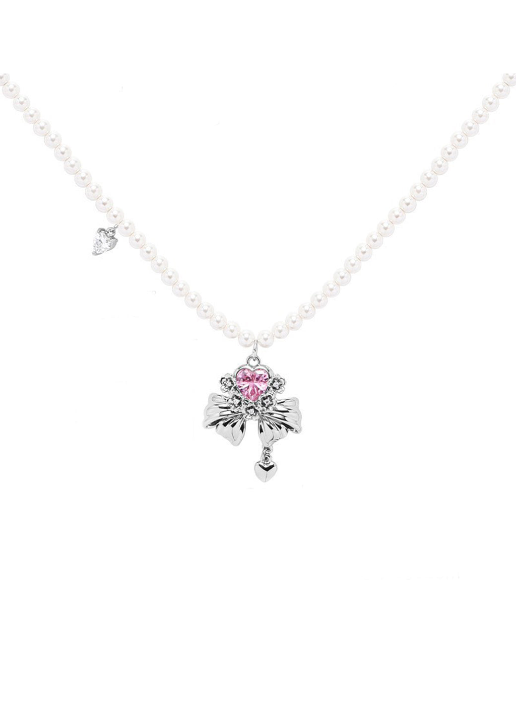 Pink Bow Necklace