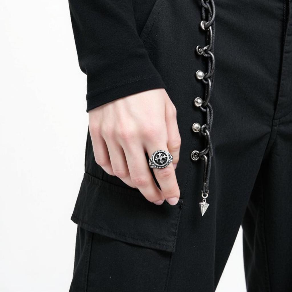 Fleur De Lis Cross Ring