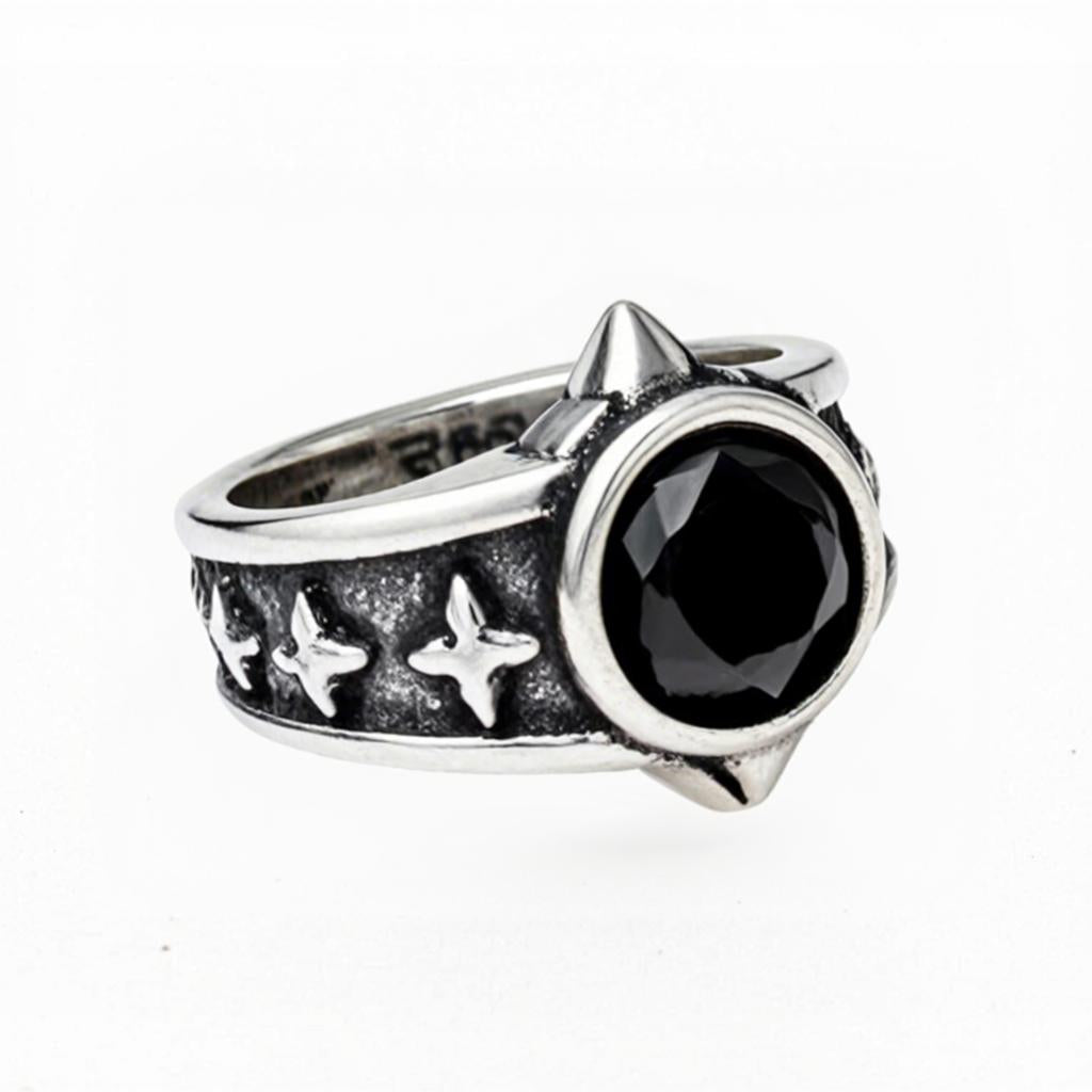 Black Rivet Ring