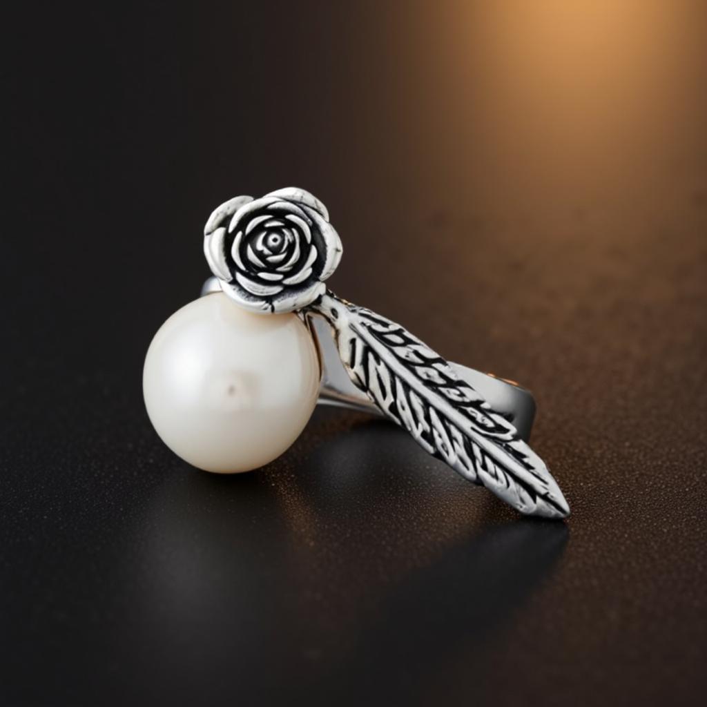 Rose & Pearl Ring