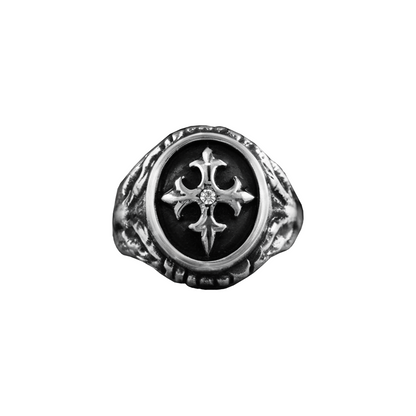 Fleur De Lis Cross Ring