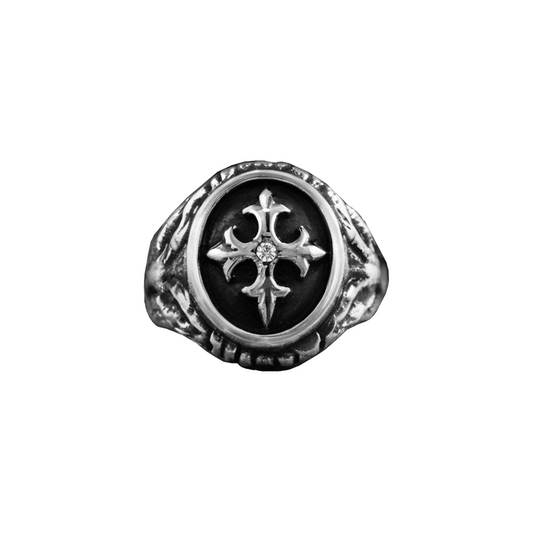 Fleur De Lis Cross Ring