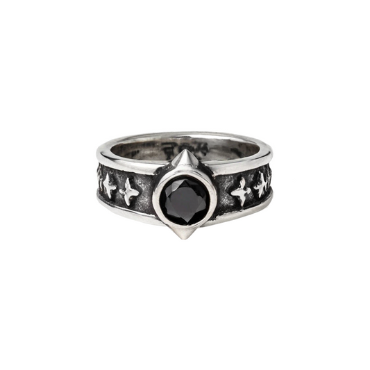 Black Rivet Ring