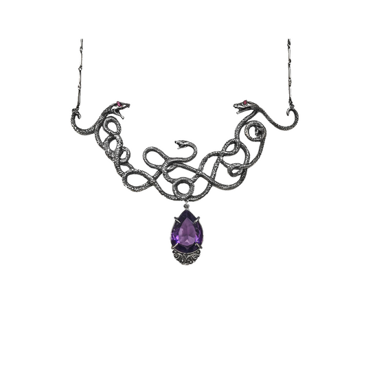 Purple Snake Pendant Necklace