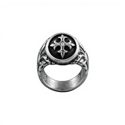 Fleur De Lis Cross Ring