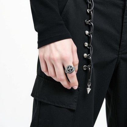 Fleur De Lis Cross Ring