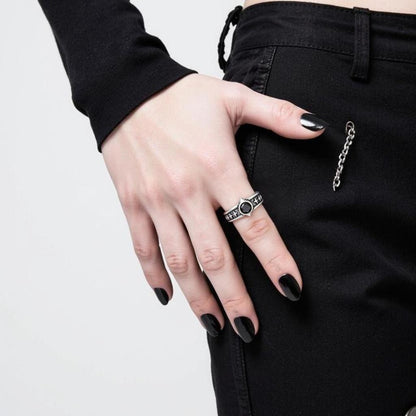 Black Rivet Ring