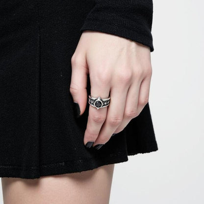 Black Rivet Ring