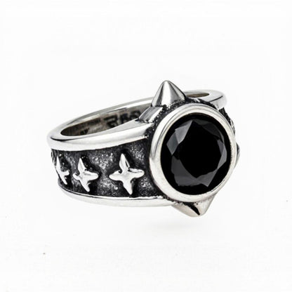 Black Rivet Ring